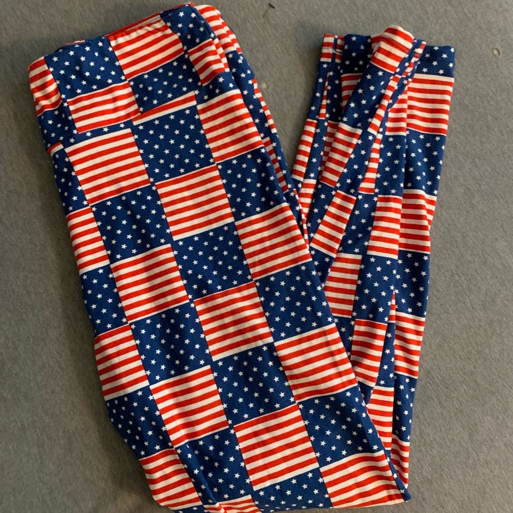 LulaRoe American Flag Quilt Leggings